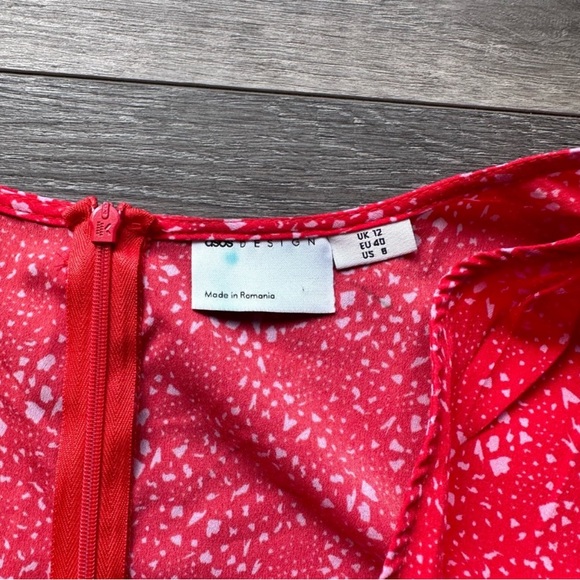 ASOS Design Red Dress Size 8 Cute! - Picture 7 of 13
